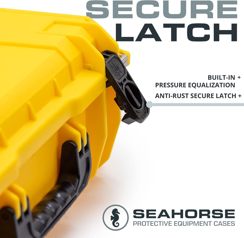 Seahorse 720 Heavy Duty Protective Dry Box Case Without Foam - TSA Approved/Mil Spec / IP67 Waterproof/USA Made for Cameras, Firearms, Motorcycles, Laptops, Consoles, VR, Drones