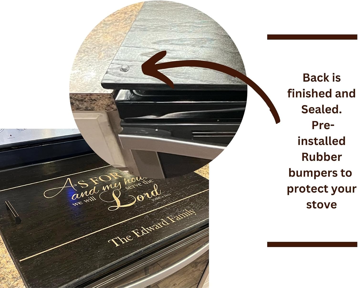 Stove Cover/Personalized and Laser Engraved/Burner Guard/Stove Top Cover/Noodle Board/Wooden Stove cover for Electric Stove/Scripture Verse As for me and my House with Family Name