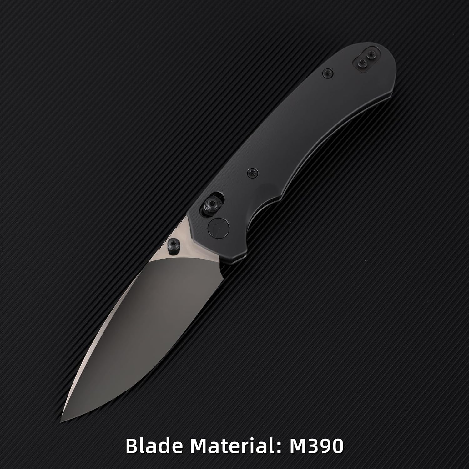 Folding Pocket Knife, 3.31'' M390 Blade, Erogonomic Titanium Handle, Pocket Knife for Men, EDC Knife for Hunting, Outdoor Survival Fishing Hiking Camping Knives (Black)