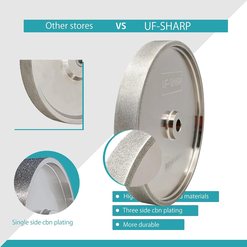 8 inch CBN Grinding Wheel 180 Grit and 600 Grit
