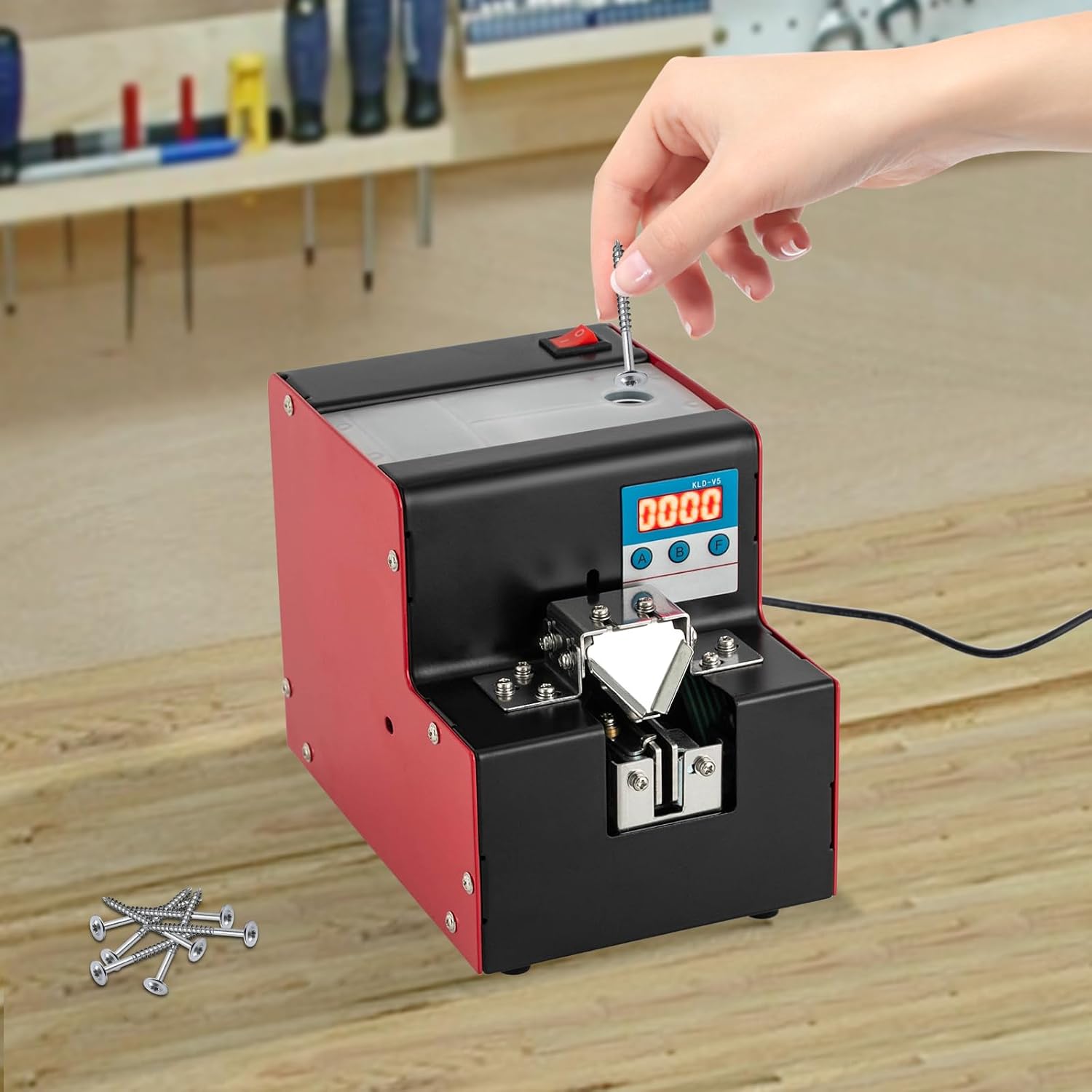 Automatic Screw Feeder,Screw Arranging Machine with Counting Function,Track Width and Brush Height Adjustable Screw Feeder for Electronics, Plastics, Electrical Appliances