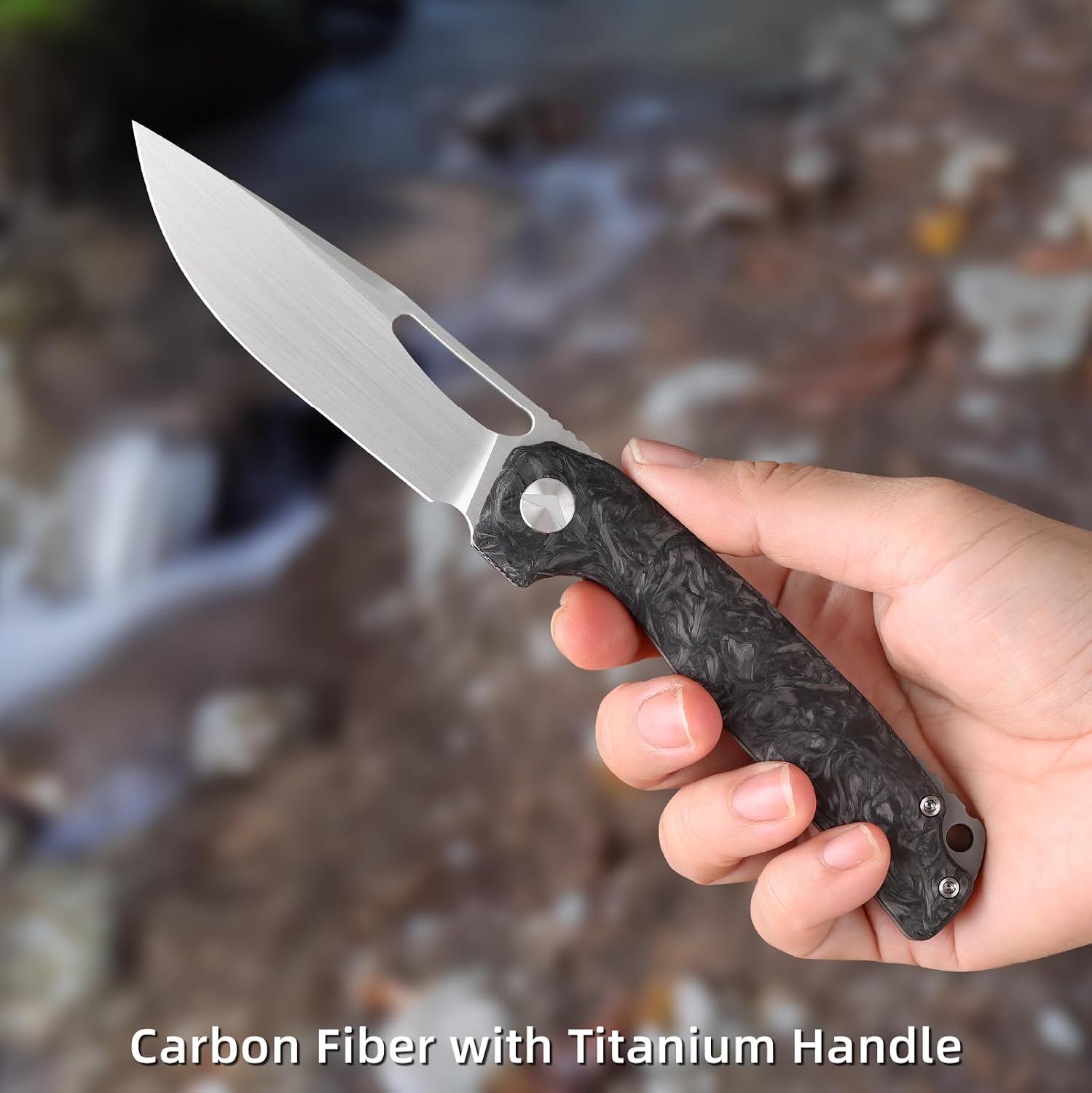 Pocket Knife, 3.5' M390 Blade Folding Knife Hunting Knife Survival Knife with Pocket Clip, EDC Knives for Hunting Camping Survival Outdoor Fishing Hiking (Black&Grey)