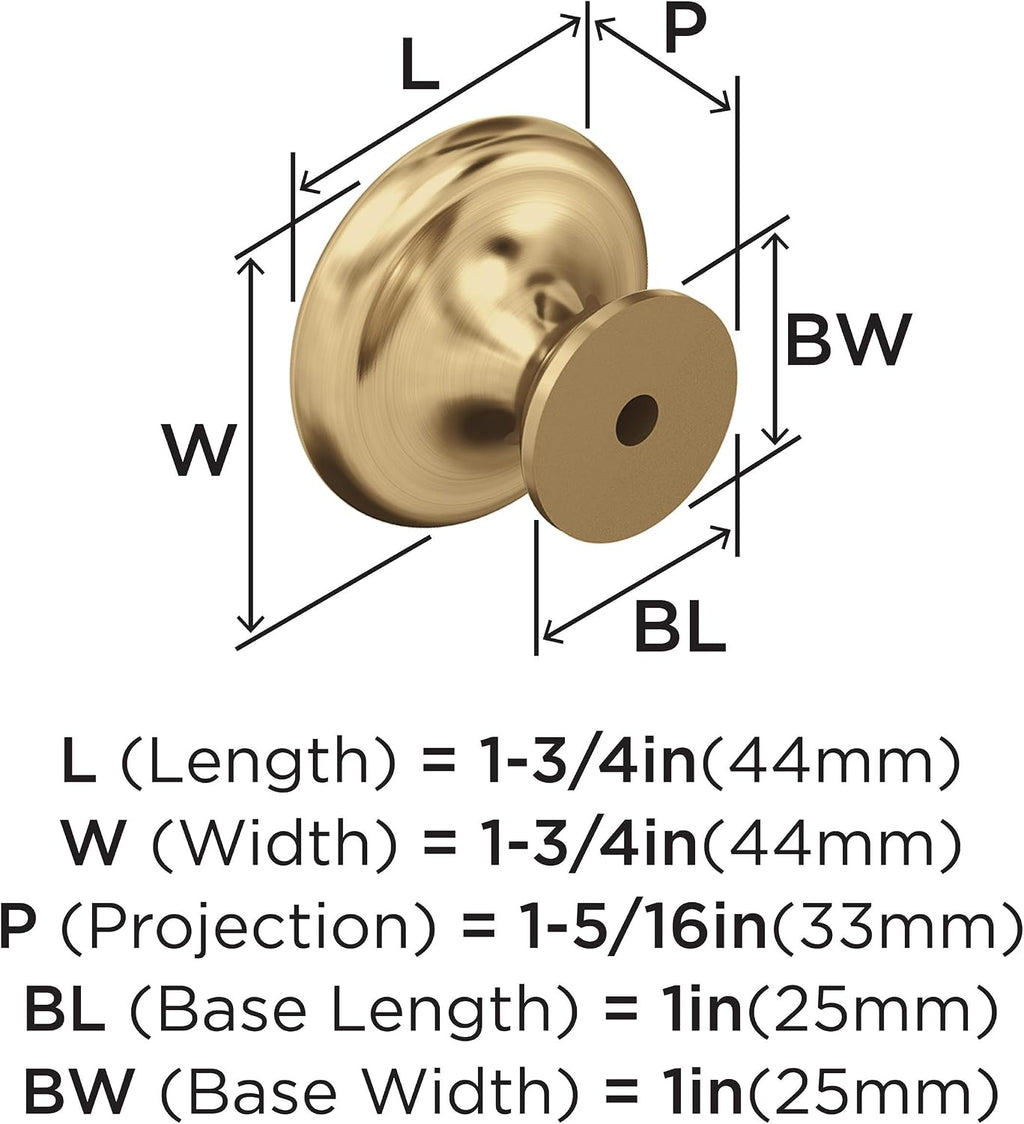 Amerock Inspirations 1-3/4 inch (44mm) Diameter Champagne Bronze Cabinet Knob - 10 Pack
