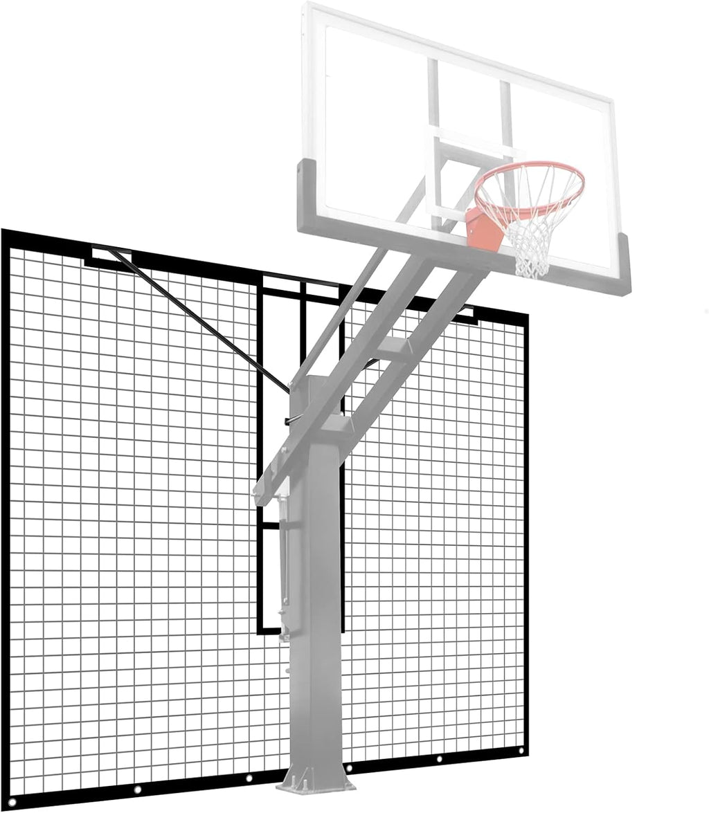 Basketball Yard Guard Defensive Net System - Heavy Duty 12FT x 10FT Rebounder with Foldable Net，Basketball Returns Net Made for Basketball Hoops with a 12'x8', 8'x6', 6'x6' or 5'x5' Main Pole.