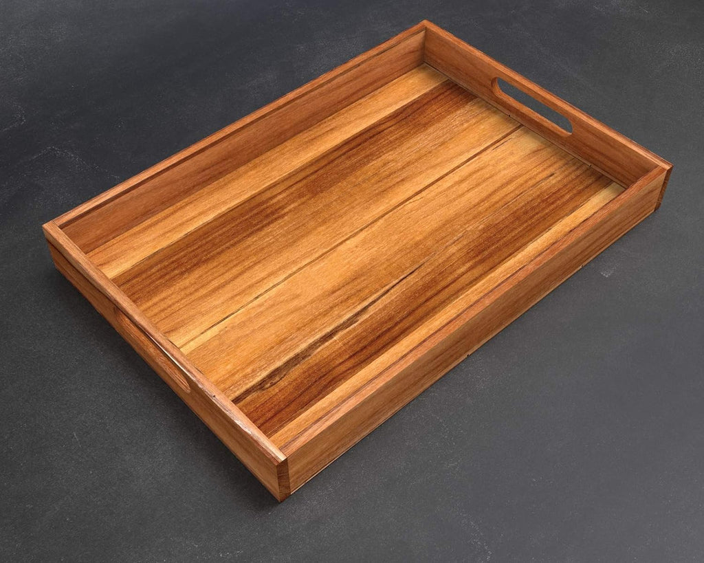 Teak Wood Serving Tray with Handles, Large Size - Engraved Personalized Gifts