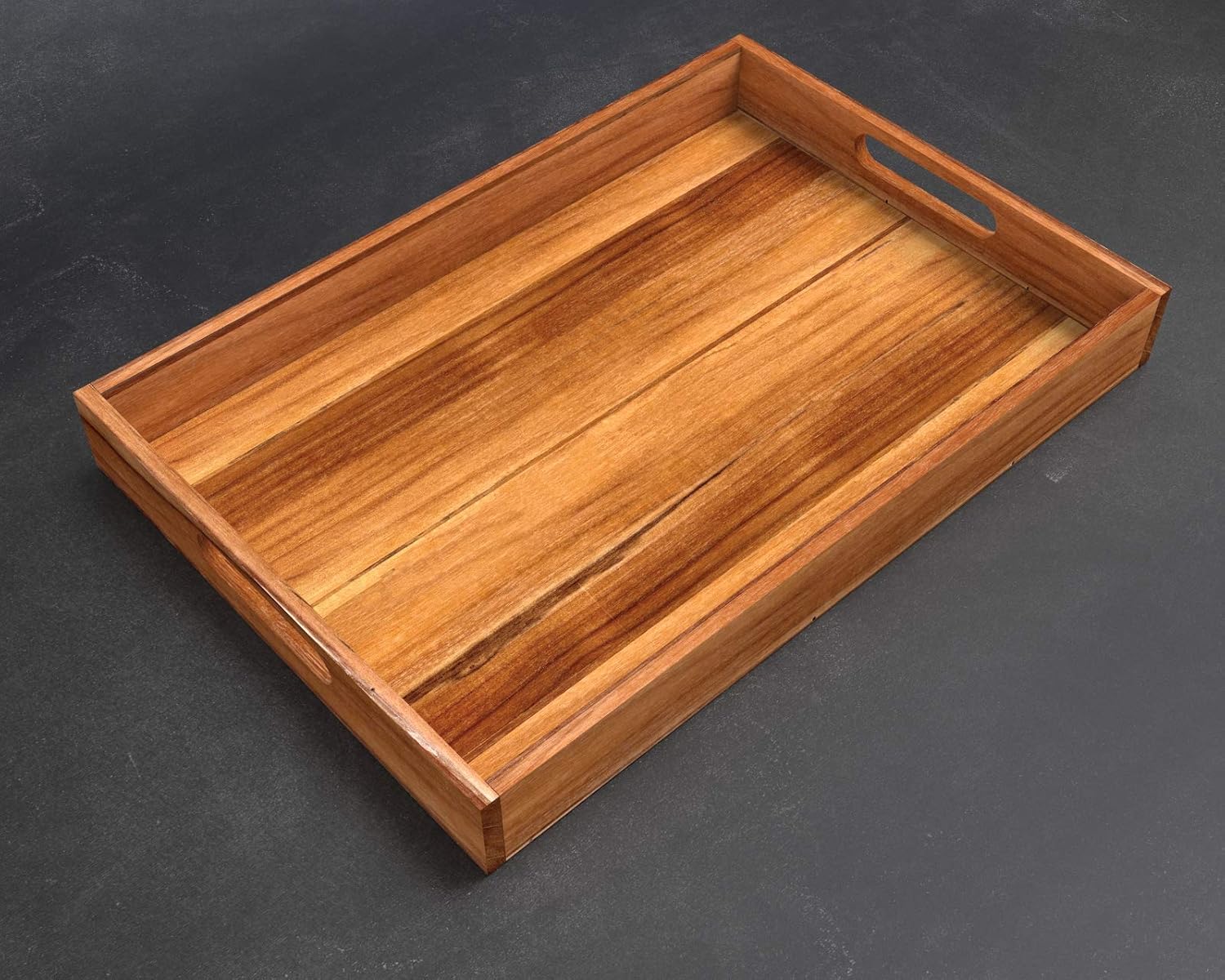 Teak Wood Serving Tray with Handles, Large Size - Engraved Personalized Gifts