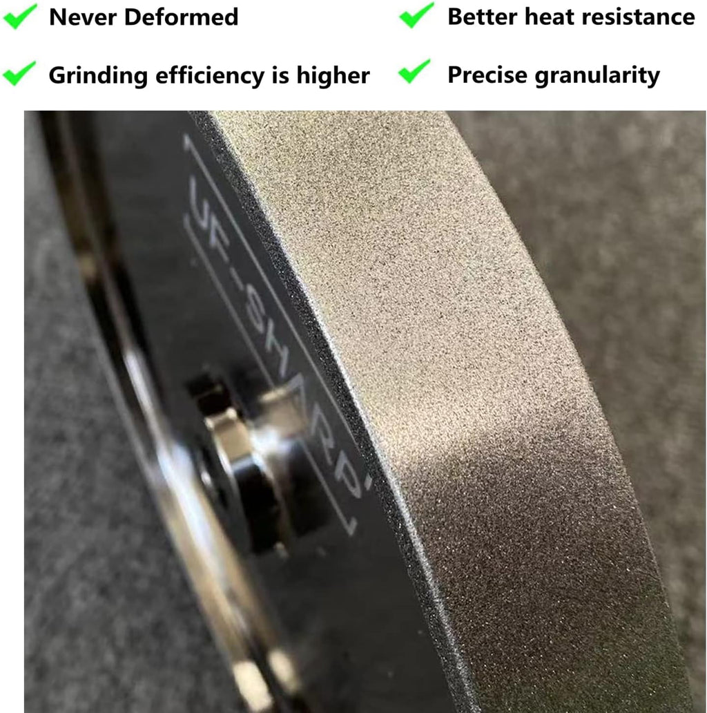8 inch CBN Grinding Wheel 180 Grit, 8' Dia x 1' Wide x 5/8' Bore （Aluminum Body） for Sharpening High Speed Steel Tools、Woodturning Tools (8'x1')
