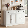 holzart 49' White Buffet Cabinet with Doors & Drawers, Modern Kitchen Storage Sideboard, Coffee Bar Console Table for Dining Room, Living Room, Entryway