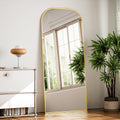Koonmi Full Length Mirror, 71'x26' Mirror Full Length with Stand, Gold Domed Top Square-Edged Floor Mirror with Aluminum Alloy Frame for Bedroom Living Room