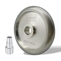 Diamond Serration Grinding Wheel for Sharpen Common Size of Bread Knife Serration,with Arbor Adapter to Fit 1/2'', 5/8'', 3/4'' Shaft (1 inch, 200, Medium)