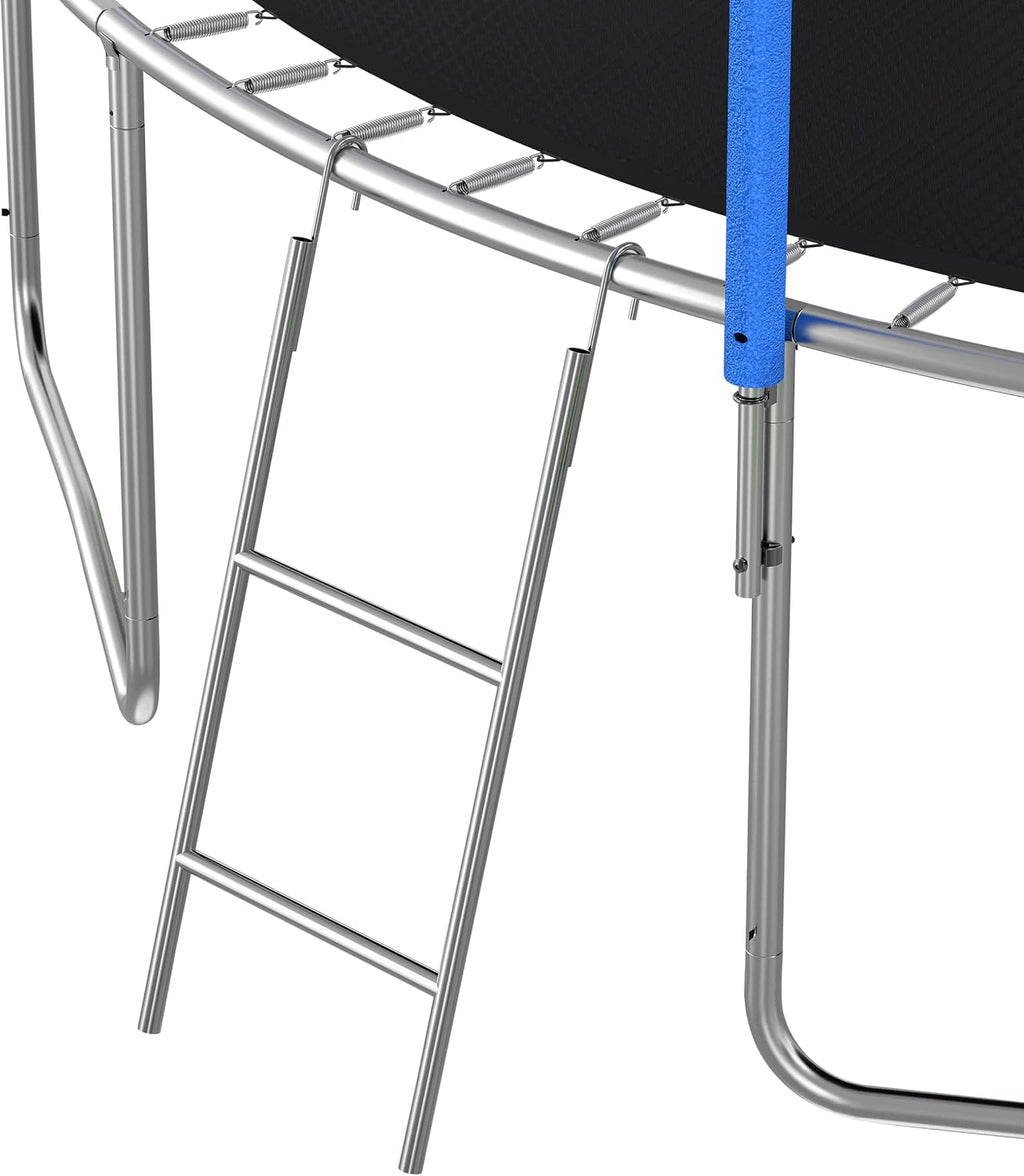 12FT Outdoor Trampoline with Slide and Swings,Recreational Trampoline with Basketball Hoop,Safety Enclosure Net and Ladder for Kids, Teens, ASTM Approved,Green