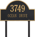 Whitehall Custom Arch Marker Estate Lawn 2 Line Aluminum Address Plaque 23.75'W x 14'H - Made in USA, Home Decor, Outdoor Decor, Housewarming Gift, Metal Customized Address Sign - Finish: Black Gold
