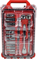 Socket Set For Milwaukee 48-22-9481 3/8' Ratchet SAE Mechanics Tool Set w/Packout Case (Size:2.7 x 9.6 x 16.3 in) - 28pc, Red