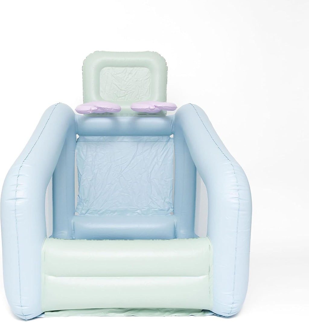 PLAYSMOL Mini Dual Shot - Mini Indoor Inflatable Basketball Hoop, Dual Basketball Hoop Set for Kids, Children Toys & Gifts, Easy Assemble and Responsibly Made (Seafoam)