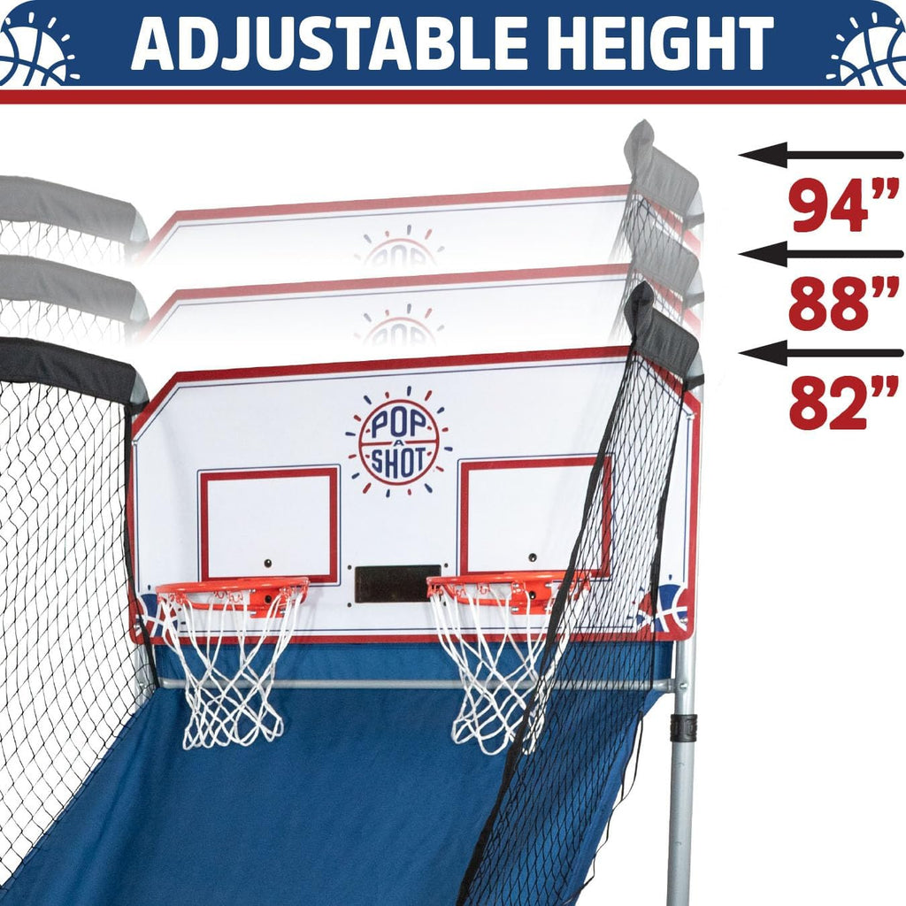 Pop-A-Shot - Home Dual Shot | Arcade Basketball Game for Home | Sensor Scoring Hoop, 16 Game Modes, 7 Balls | Foldable for Easy Storage | Fun for All Players