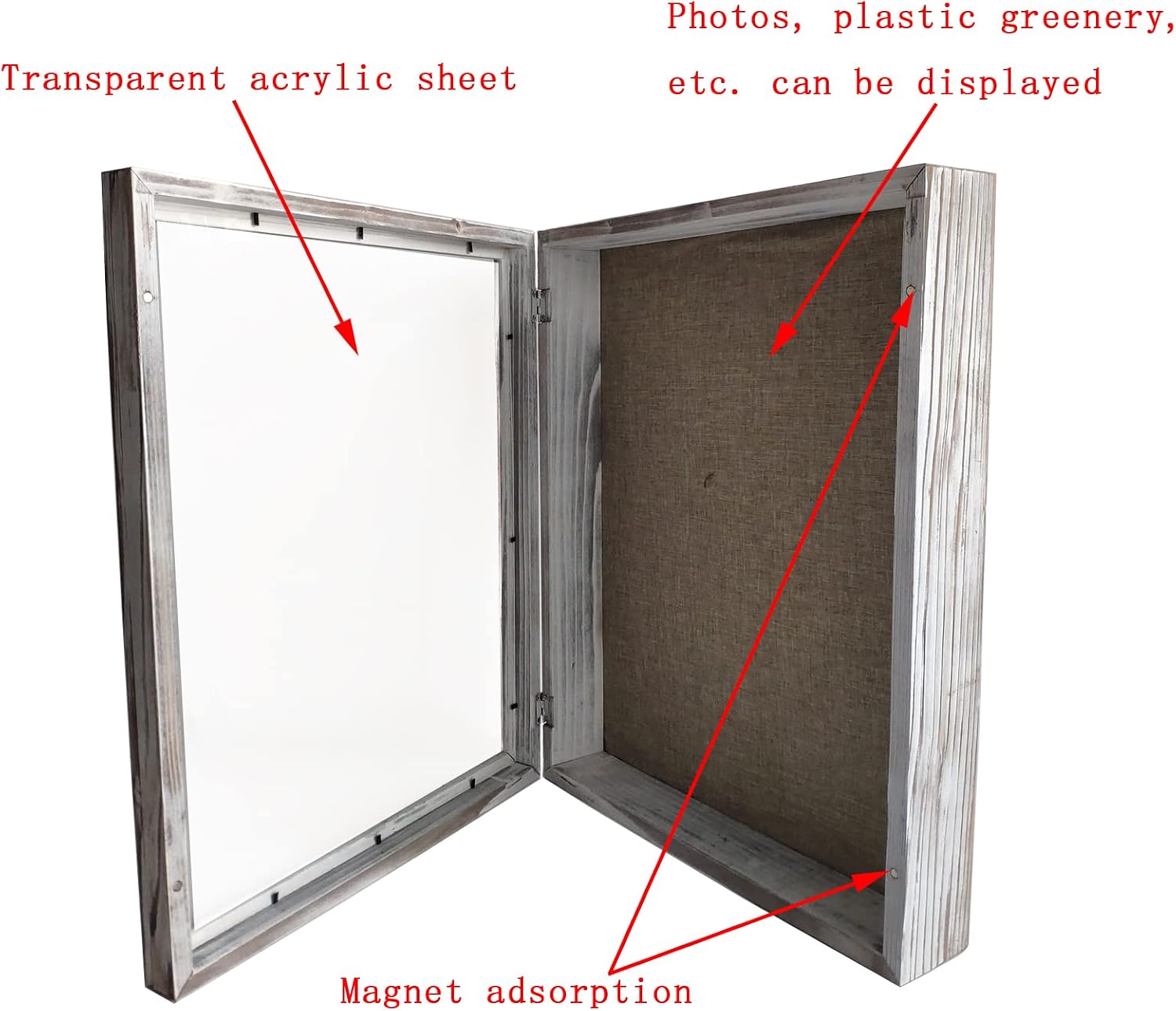 WANLIAN Shadow Box Frame16x20, Extra Large Shadow Boxes Display Cases Wooden Linen Back, Wall-Mounted Deep Display Box Picture Frame for Photos Memorabilia Wedding Jersey Medals Antique (White)