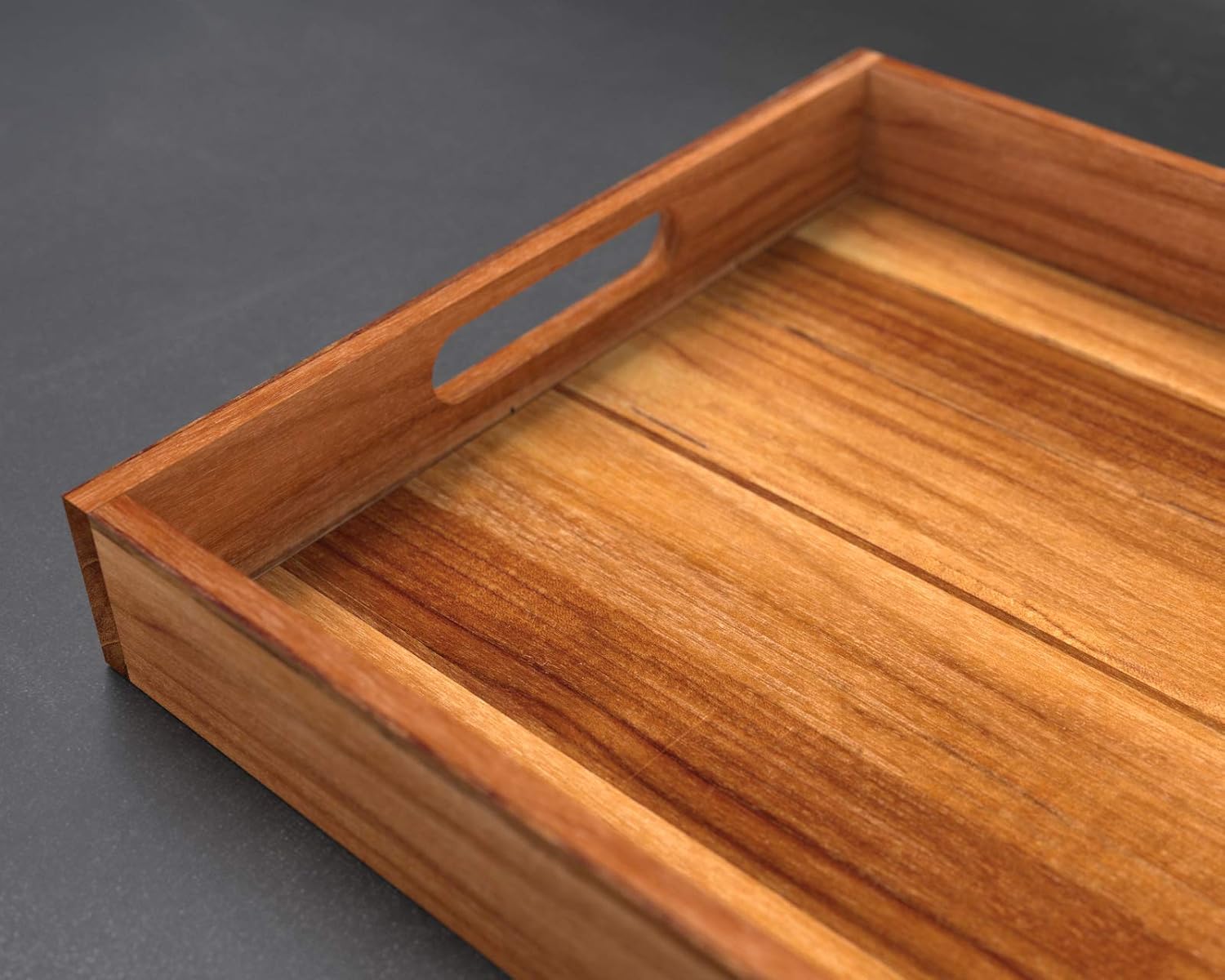 Teak Wood Serving Tray with Handles, Large Size - Engraved Personalized Gifts