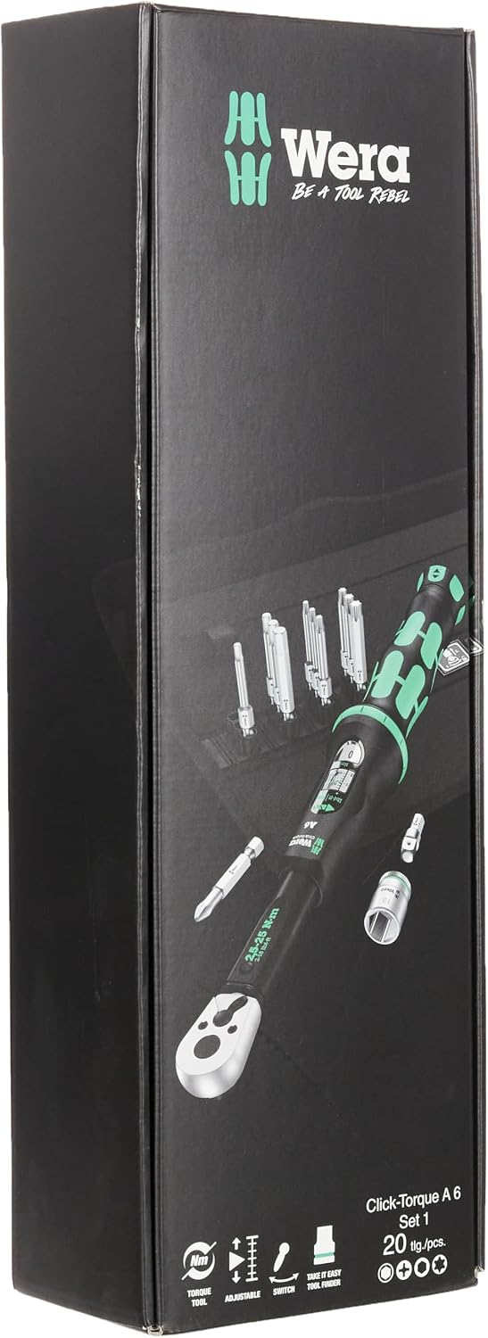 WERA 05130110001 Click-Torque A 6 Set 1, 2.5-25 Nm, 20 Pieces