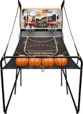 Nova Microdermabrasion Foldable Indoor Basketball Arcade Game Double Shot 2 Player W/ 4 Balls, Electronic Scoreboard and Inflation Pump (Black Gold)