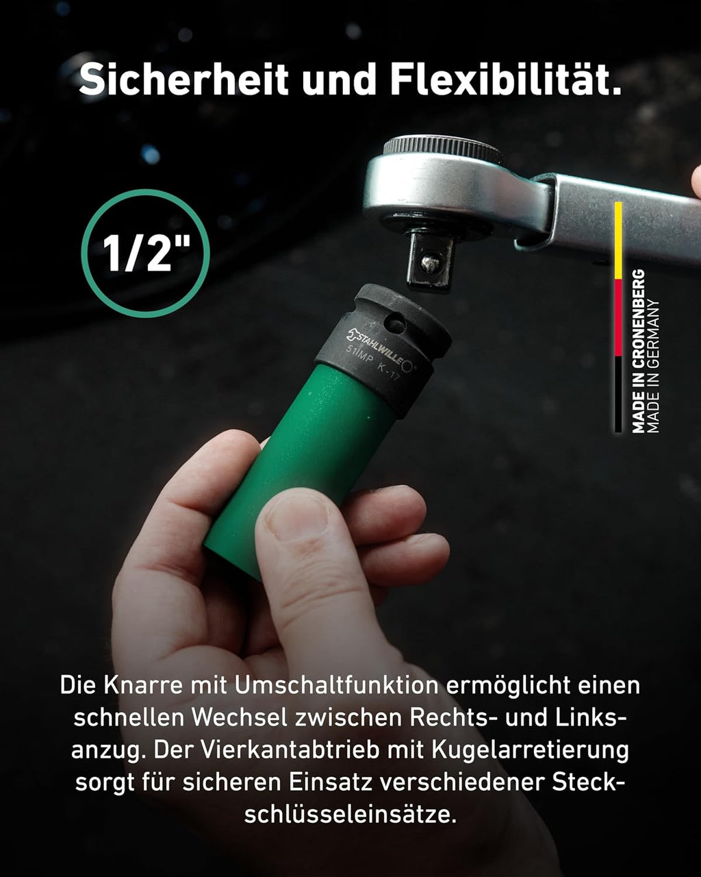 STAHLWILLE 750NR/200 Torque Wrench 40-200 N·m with 1/2 Inch Reversible Ratchet with Certificate Made in Germany