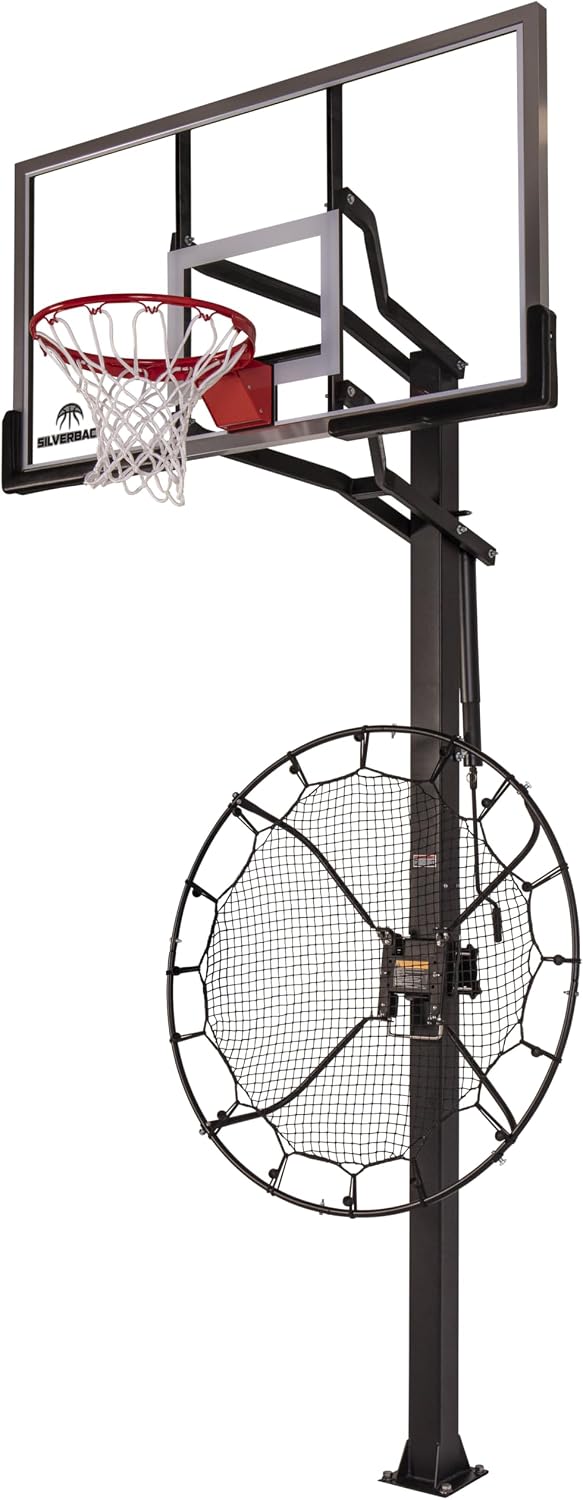 Silverback Multi-Sport Training Rebound Passback Net - Basketball Rebounder - Multisport Rebounder,Black