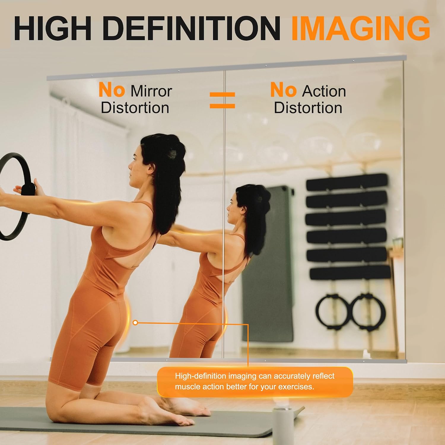 Delma Home Gym Mirror,54''x28''x2PCS Silver,Large Full Body Tempered Glass Frameless, Wall-Mounted for Gym, Yoga, Garage, Bedroom, Bathroom