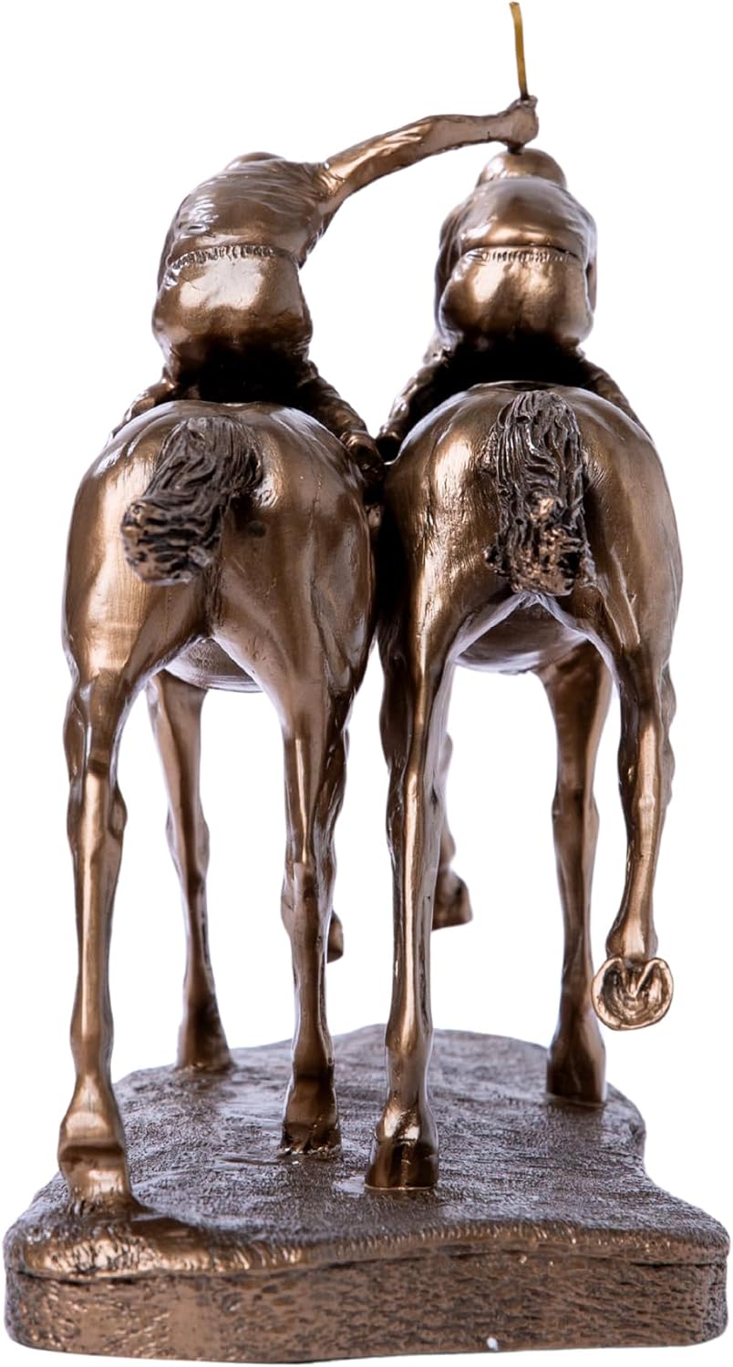 Modern Jockeys Horse Racing Bronze Resin Sculpture - Sleek Equestrian Art, Handmade Home Decor, Unique Gift for Horse Racing Fans, Sports Art Collectors-11.8 x 5.1 x 9.8 in (Bronze)