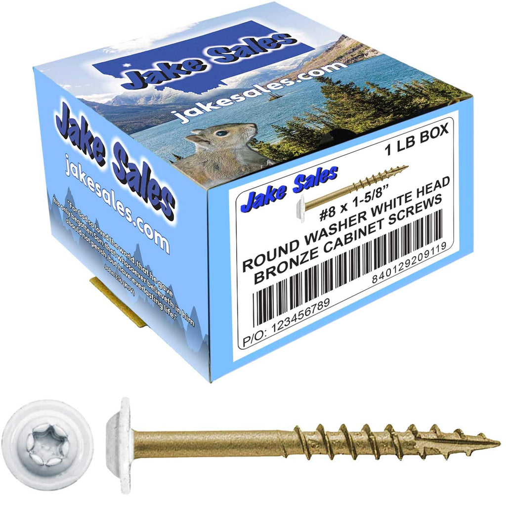 8 x 1-5/8' White Bronze Star Multipurpose Torx/Star Drive - Exterior Coated Modified Truss Head Cabinet Wood Screw - CASE Qty 42 Boxes - 5,544 Screws