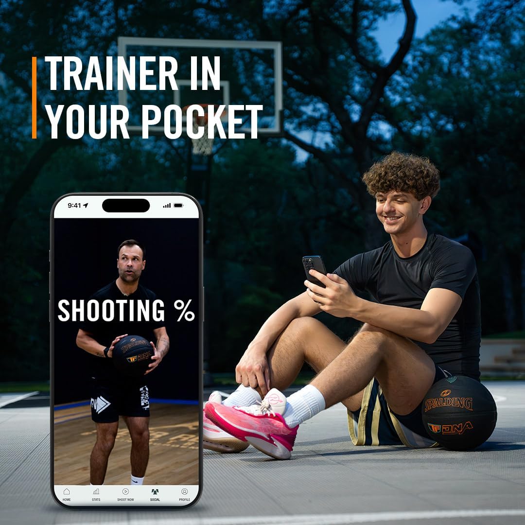 Spalding TF DNA Smart Basketball with Training App & 1-Year Subscription, Indoor/Outdoor Basketball, Tracks Shooting Performance & Training Metrics