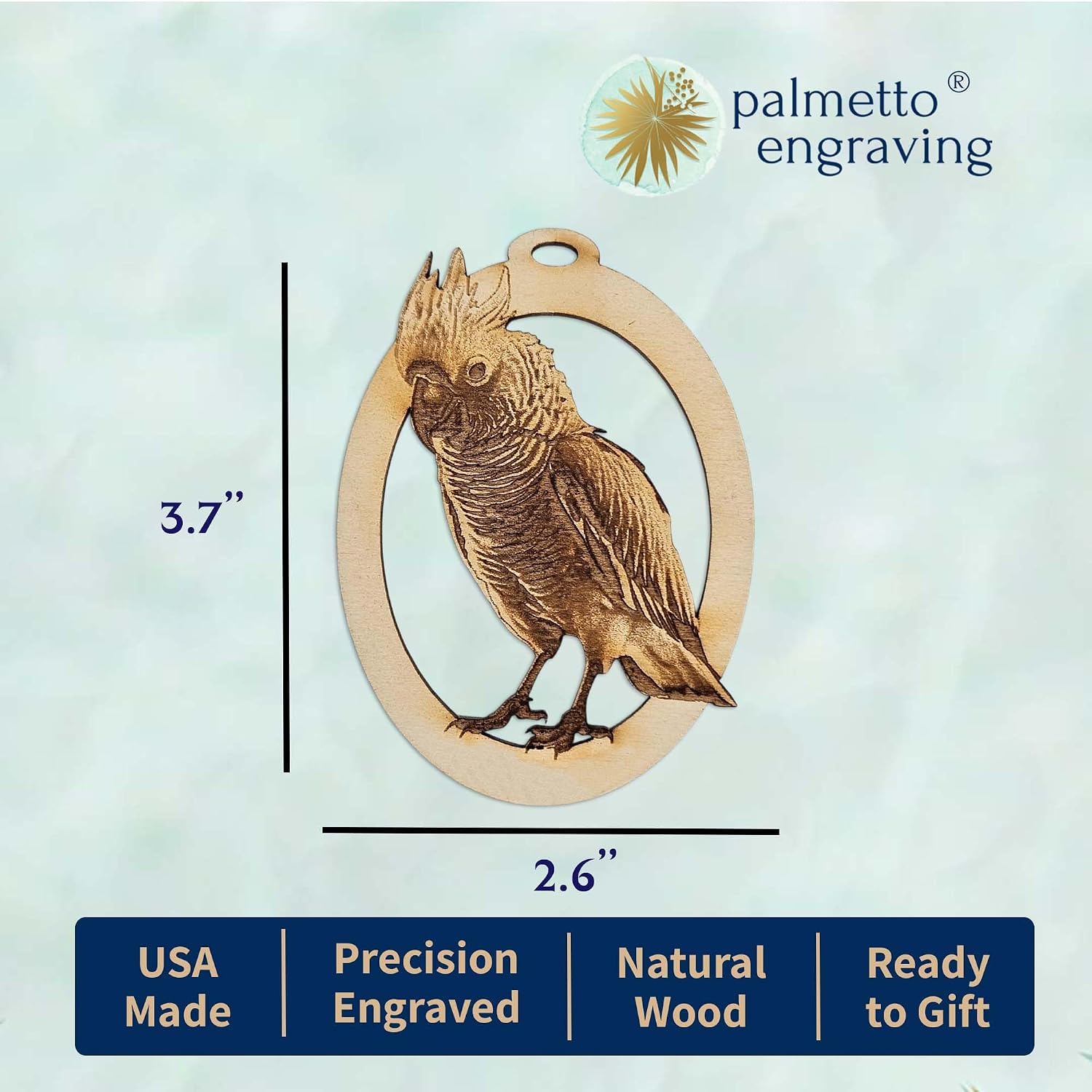 10PK Personalized Cockatoo Ornament, Gifts for Cockatoo Owners, Bird Christmas Tree Ornaments, Parrot Gifts for People Who Like Birds