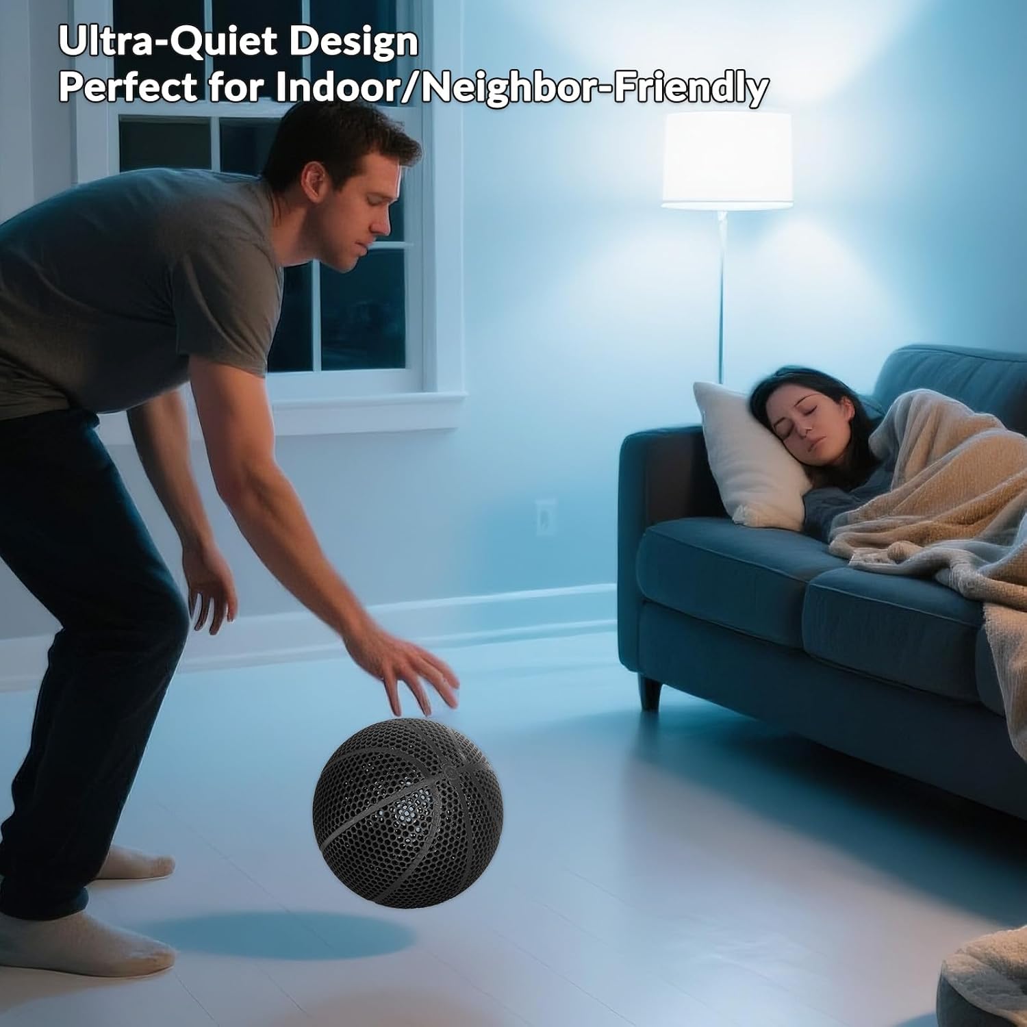 3D Printed Basketball-Airless Basketball,Ultra - Quiet & No Pump Needed,High Bounce,Official Size7,Indoor, Gym & Outdoor Use