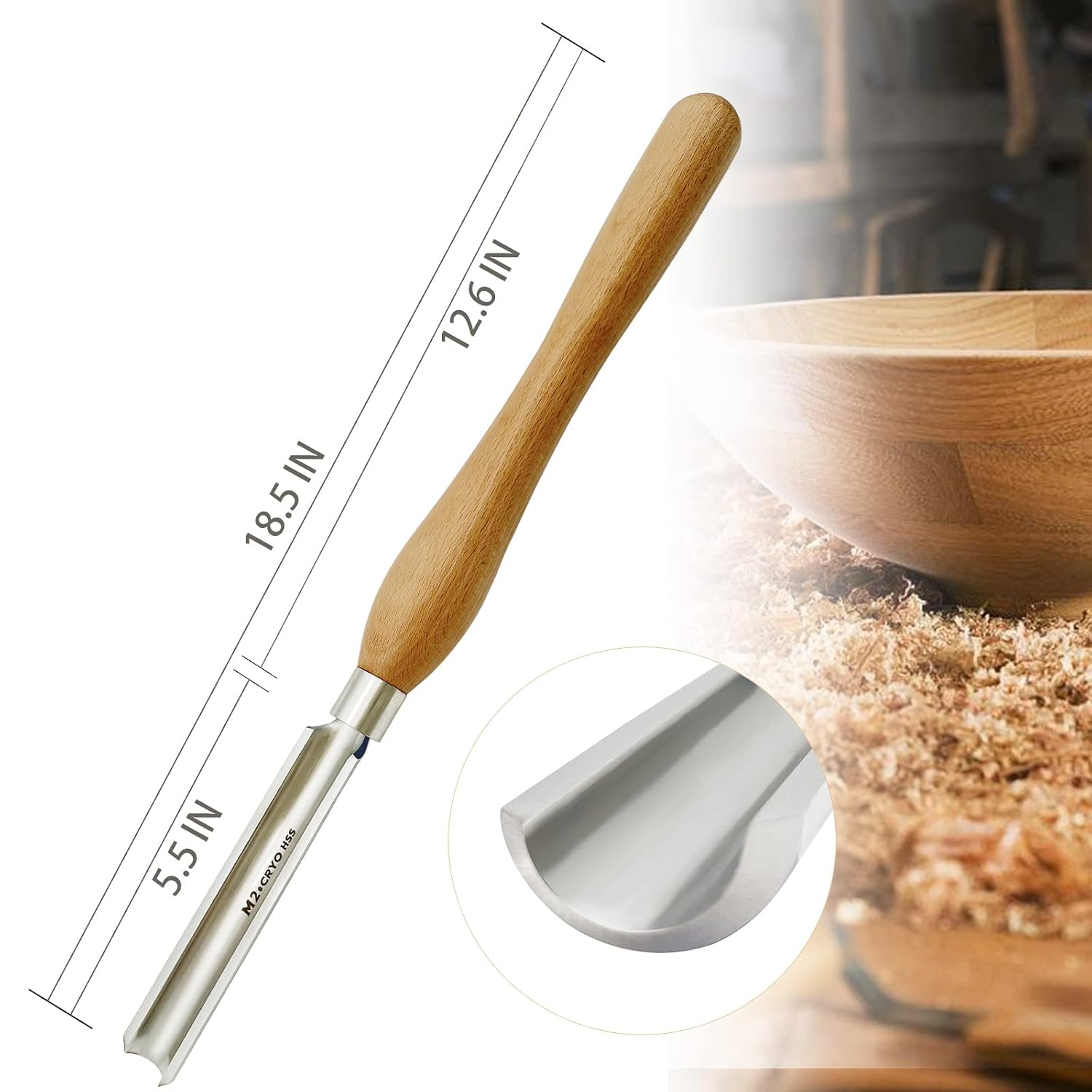 8 inch CBN Grinding Wheel and 1 inch Spindle Roughing Gouge