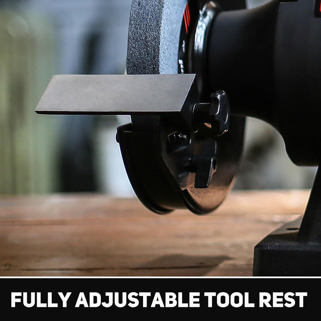 BUCKTOOL 1.0 HP 8 Inch High Speed Bench Grinder, 3590 RPM Table Grinder with 8.0A Motor, High Precision Wobble-free Wheel Grinder, TDS-200HD