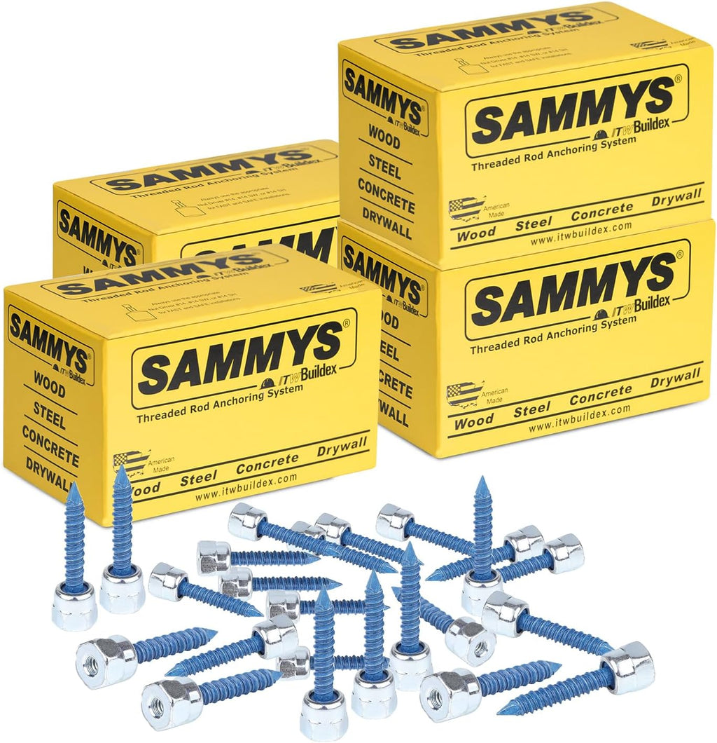 Everflow Sammys 8059957-100 CST 20 3/8 Inch Screw Vertically Threaded Rod Anchor Designed for Concrete Structure, Steel, Zinc Finish, Corrosion Resistance, 5/16 x 1-3/4 Inch Screw Length (pack of 100)