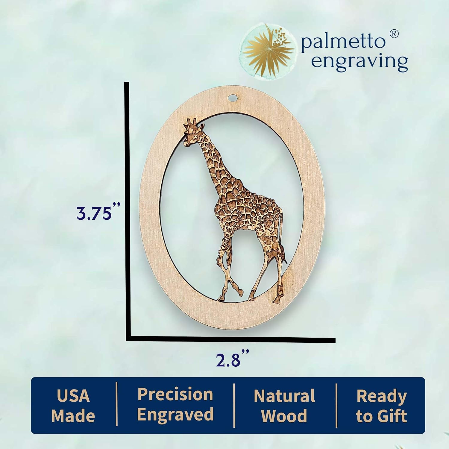 10PK Personalized Giraffe Ornaments for Christmas Tree, Unique Gifts for Giraffe Lovers, Safari Animal Christmas Ornaments