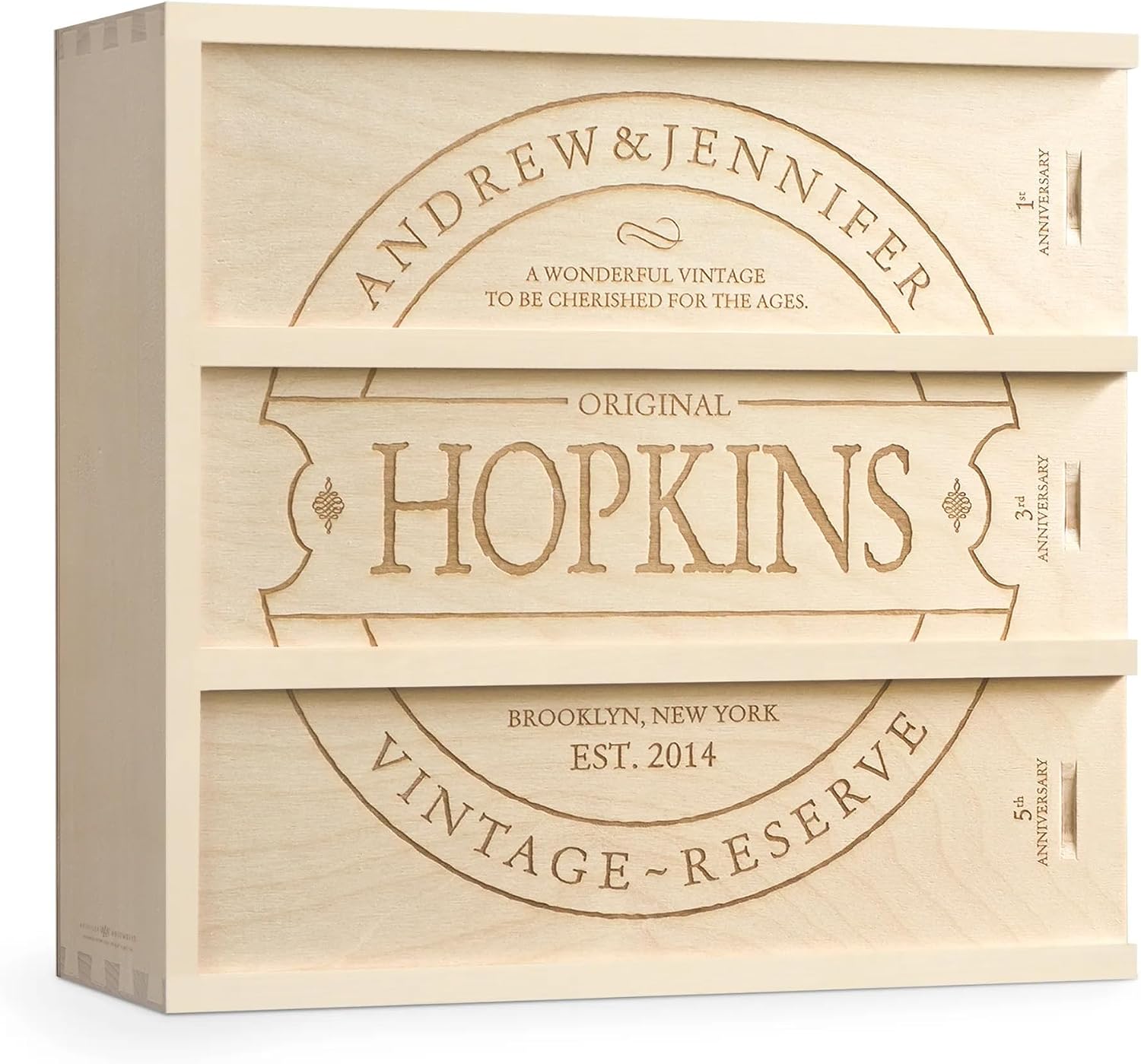 Family Vintage Anniversary Wine Box