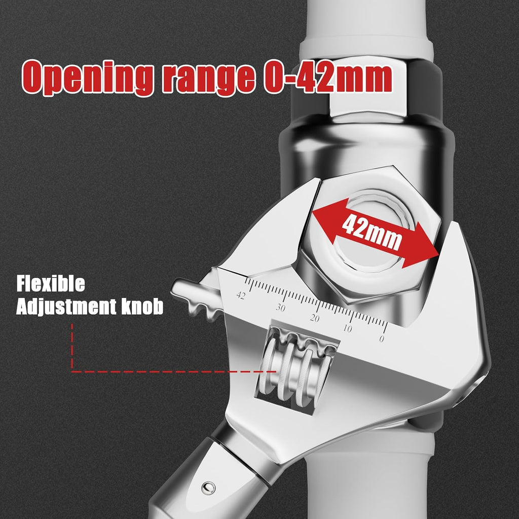 VANPO Adjustable Digital Torque Wrench, 2.2-44.3 Ft.lb/3-60Nm, ±2% Accuracy, HVAC Torque Wrench with Interchangeable 42mm Jaw & 3/8' Ratchet Head, Buzzer and LED Alert for Split AC, Moto
