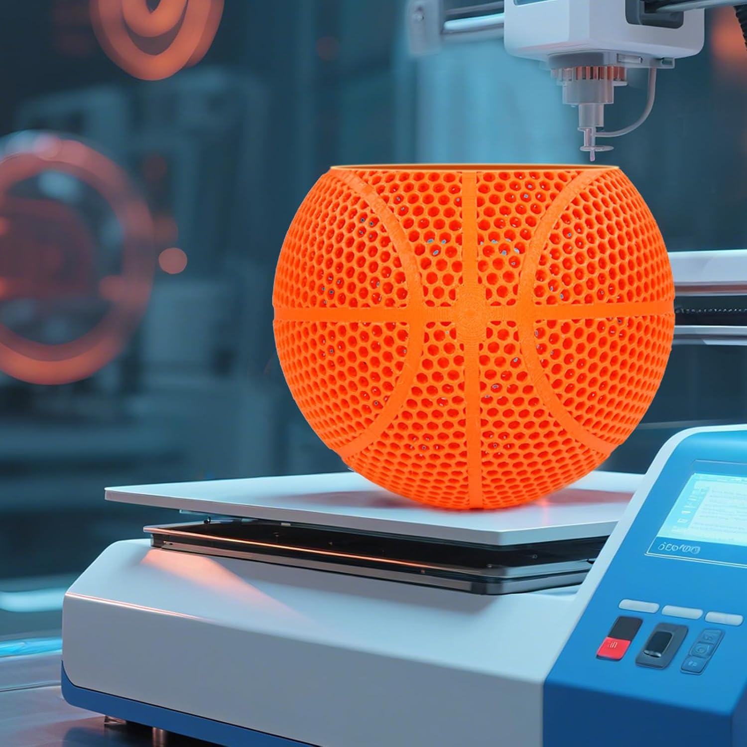 3D Printed Basketball-Airless Basketball,Ultra - Quiet & No Pump Needed,High Bounce,Official Size7,Indoor, Gym & Outdoor Use