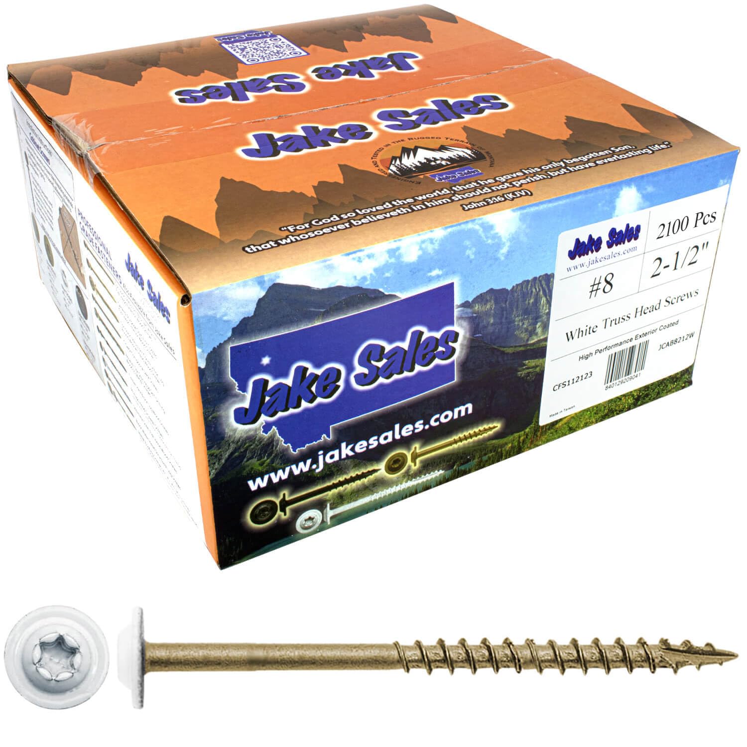 #8 x 2-1/2' Bronze Star Exterior Coated Modified White Truss Head - Cabinet Wood Screw Torx/Star Drive Head - Exterior Coated Torx/Star Drive Wood Screws - (Full Box 1500 Approx. Screw Count)