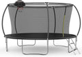 14FT Tranpoline for Kids with Safety Enclosure Net Recreational Round Tranpoline with Basketball Hoop ASTM Approval Backyard Outdoor Tranpoline with Spring Pad Cover & Ladder