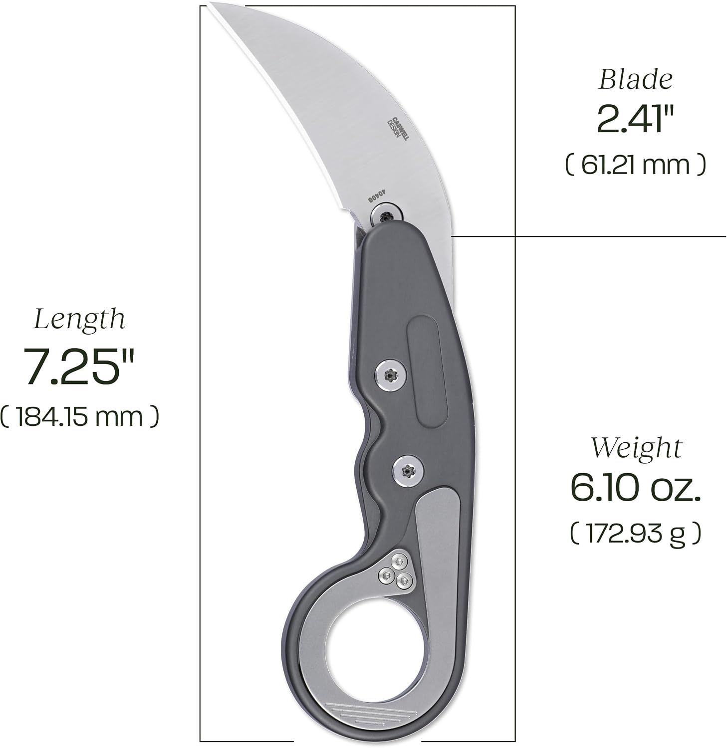 CRKT Provoke Folding Knife with Kinematic: Morphing Karambit, D2 Steel Plain Edge Blade, Gray Aluminum Handle, Pocket Clip, 4040G
