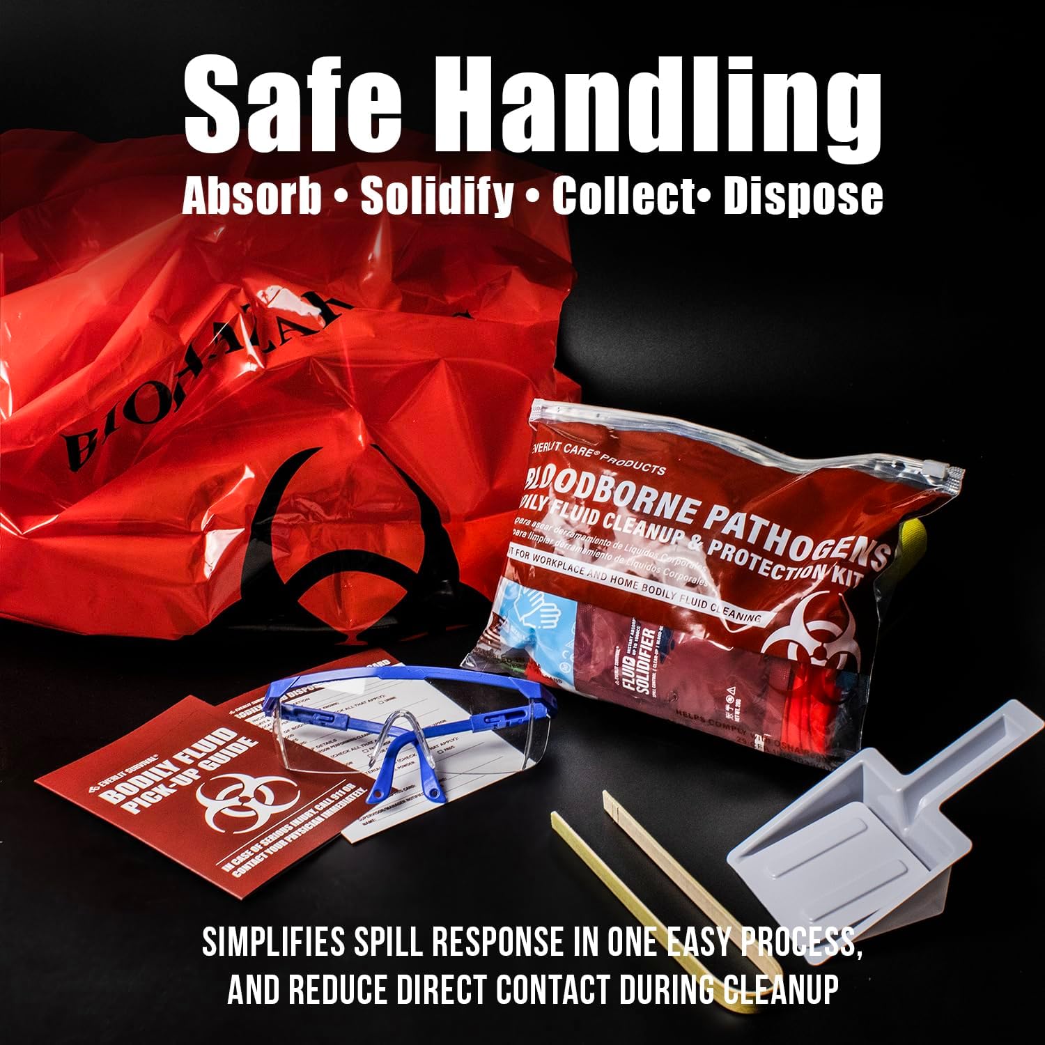 EVERLIT CARE Bodily Fluid Cleanup OSHA Compliant Bloodborne Pathogens Spill Kit Body Protection PPE from Exposure to Blood Vomit and Other potentially infectious Materials (10 Packs)