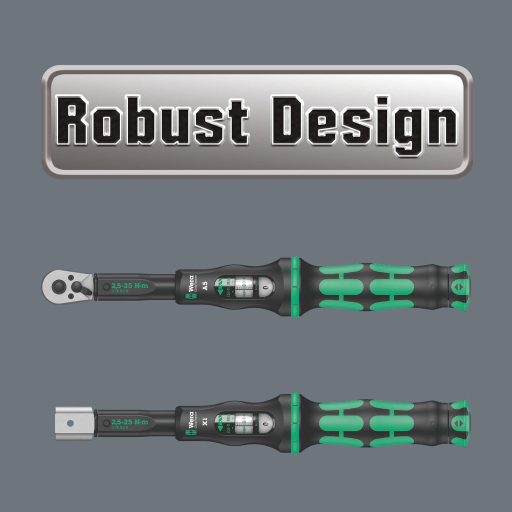 WERA 05075654001 Click-Torque X 4 Torque Wrench for Insert Tools, 40-200 Nm, 14x18 x 40-200 Nm