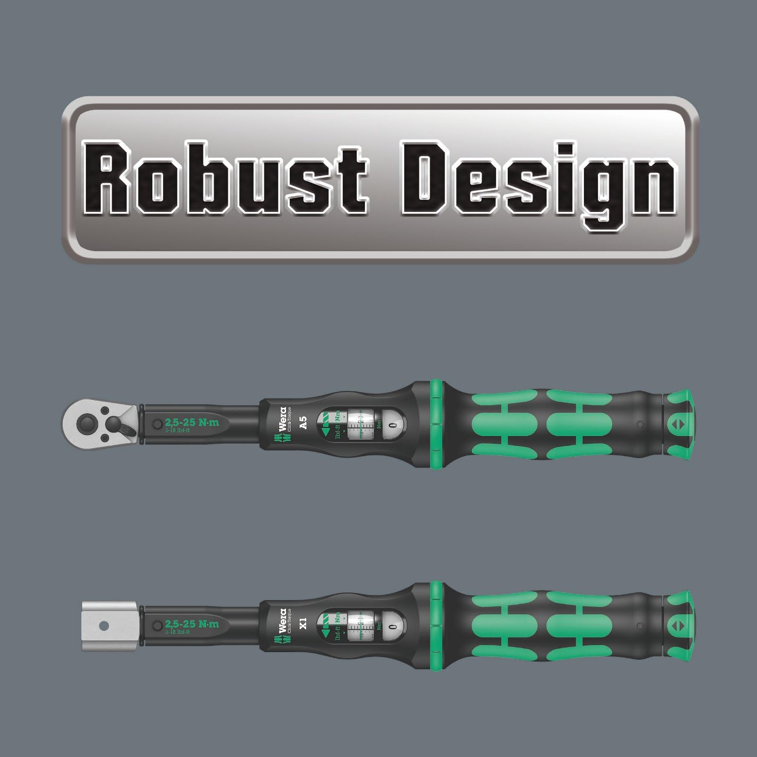 WERA 05075654001 Click-Torque X 4 Torque Wrench for Insert Tools, 40-200 Nm, 14x18 x 40-200 Nm