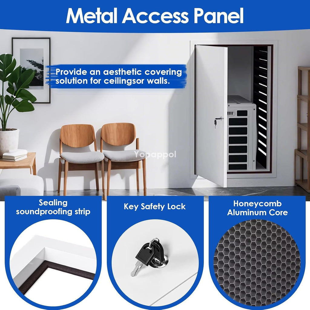 Paintable Access Panel Electrical Plumbing Inspection Door for Wall and Ceiling, Conceals Wires, Meters, Pipes, Aluminum Wall Hatch 36x61cm 61x61cm 81x102cm(22x20in/56x51cm)