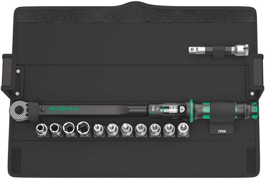 WERA 05075680001 Click-Torque C 3 Set 1, 40-200 Nm, 13 Pieces