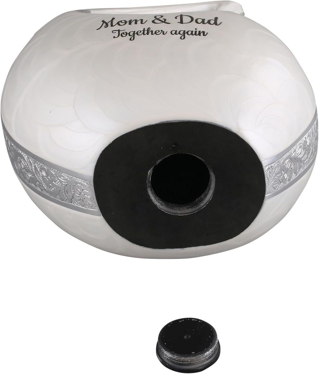 Double Adult/XXL urn for Forever Together Companions - Companion urns for 2 Adults - Teardrop Cremation Keepsake for Human Ash of Adult Man and Female - Includes Velvet Bag, 440 Cu Inch