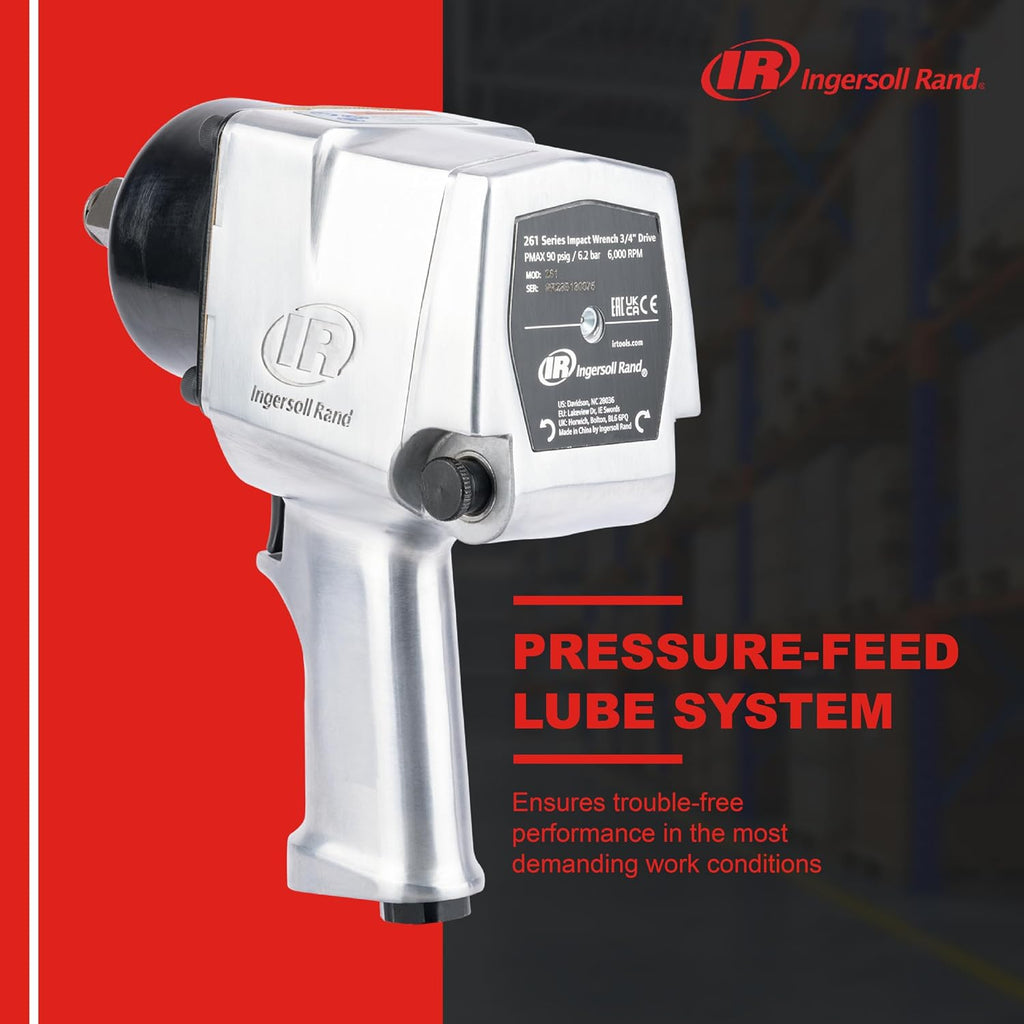 Ingersoll Rand 261 3/4' Air Impact Wrench, 1,100 ft-lbs Max Torque, Super Duty, Pistol Grip