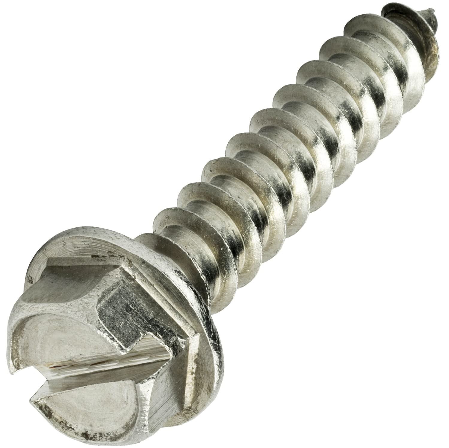 #8 x 2' Hex Head Sheet Metal Screws Kit Hardware Self Tapping Stainless Steel Pack of 1000 Fastener Set LS19031F