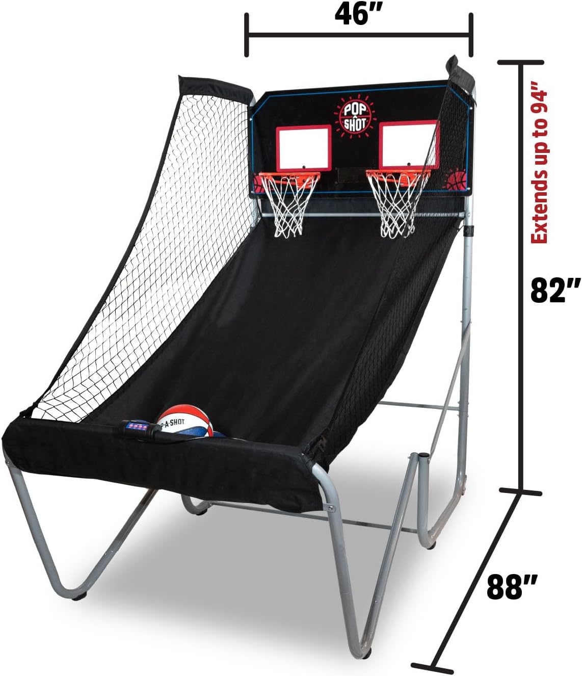 Pop-A-Shot - Home Dual Shot | Arcade Basketball Game for Home | Sensor Scoring Hoop, 16 Game Modes, 7 Balls | Foldable for Easy Storage | Fun for All Players